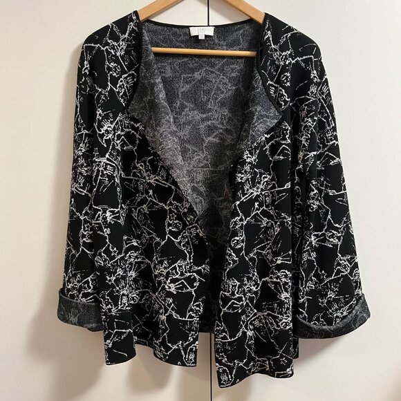 Escada Sport Open Front Cardigan Womens Size S Black Button Snap Sweater - Picture 5 of 16